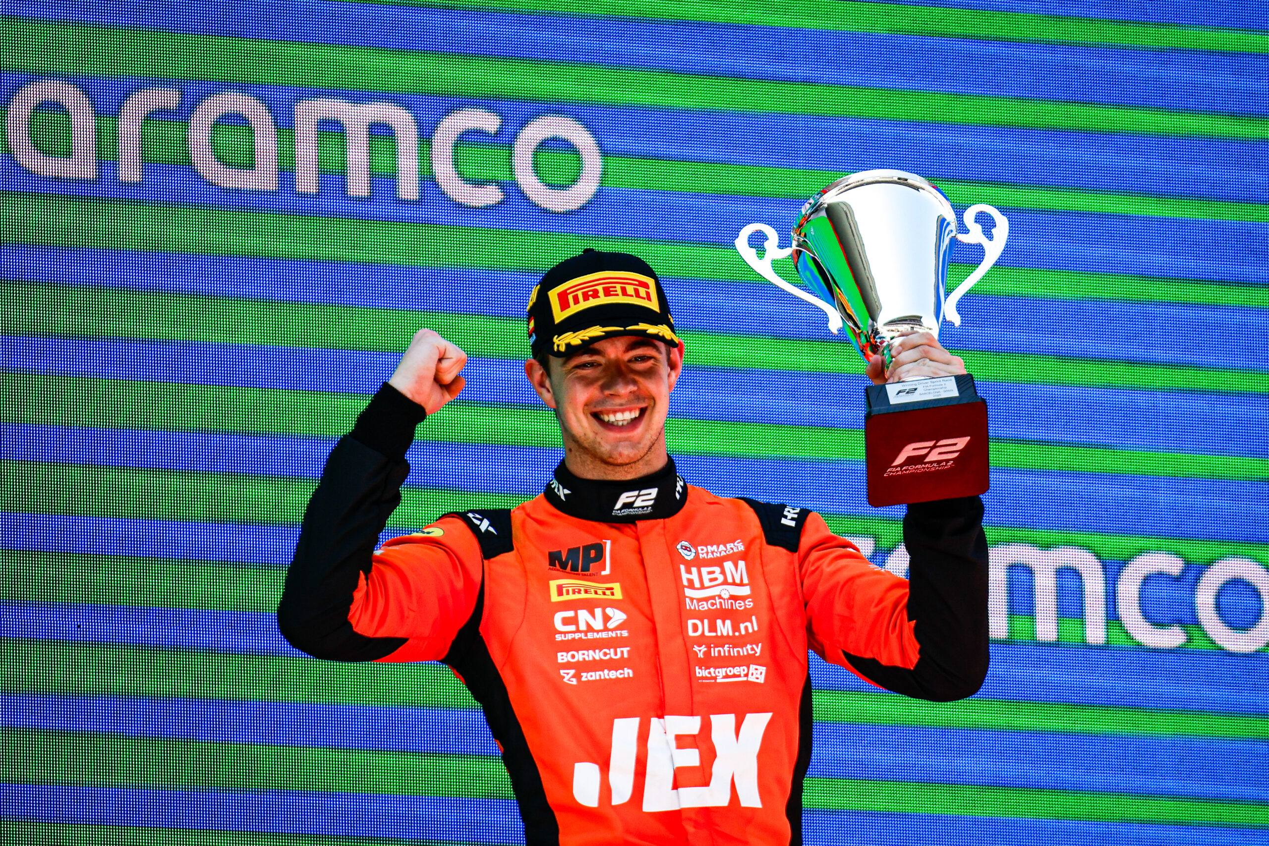 Verschoor on the F2 podium in MP colours